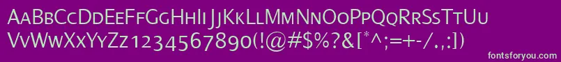 Шрифт DialogLightSmallcaps – зелёные шрифты на фиолетовом фоне