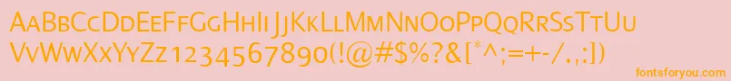 DialogLightSmallcaps Font – Orange Fonts on Pink Background