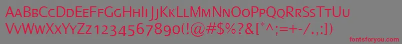 フォントDialogLightSmallcaps – 赤い文字の灰色の背景