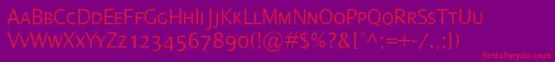 DialogLightSmallcaps Font – Red Fonts on Purple Background