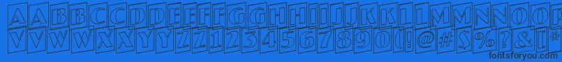 AJaspercmotlup-fontti – mustat fontit sinisellä taustalla
