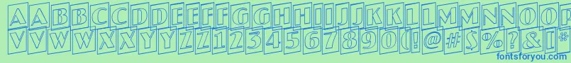 AJaspercmotlup Font – Blue Fonts on Green Background