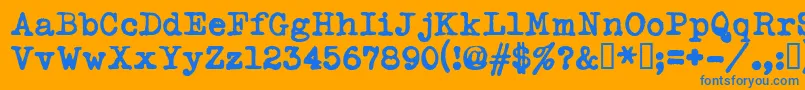 Typekabolda Font – Blue Fonts on Orange Background