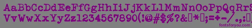 Typekabolda-fontti – violetit fontit harmaalla taustalla