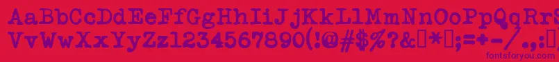 フォントTypekabolda – 赤い背景に紫のフォント