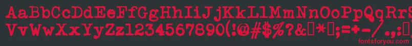 フォントTypekabolda – 黒い背景に赤い文字