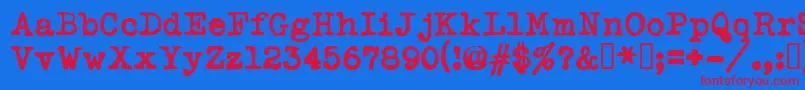 Typekabolda Font – Red Fonts on Blue Background