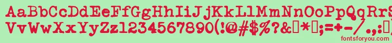 Typekabolda Font – Red Fonts on Green Background