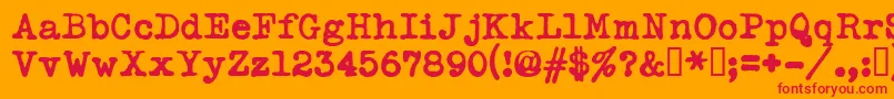 Typekabolda Font – Red Fonts on Orange Background