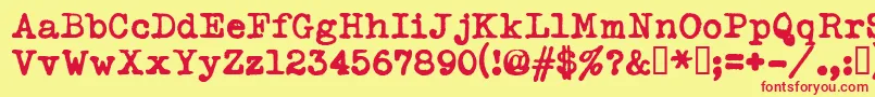 Typekabolda Font – Red Fonts on Yellow Background