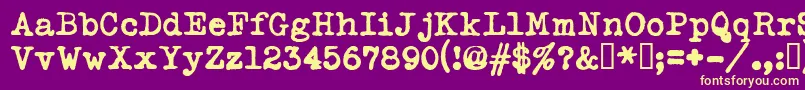 Fonte Typekabolda – fontes amarelas em um fundo roxo