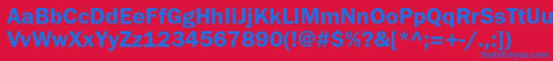 Franklingothicdemic Font – Blue Fonts on Red Background