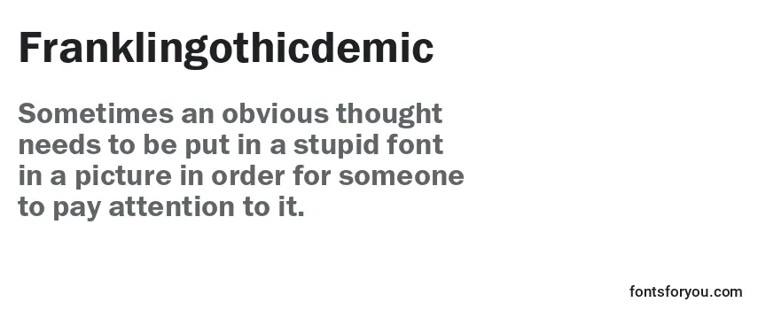 Review of the Franklingothicdemic Font