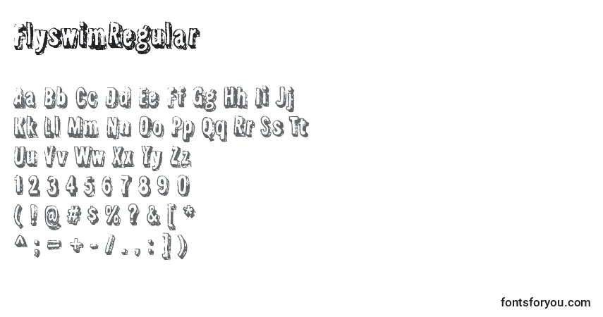Schriftart FlyswimRegular – Alphabet, Zahlen, spezielle Symbole