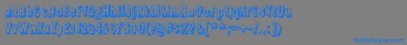 FlyswimRegular-Schriftart – Blaue Schriften auf grauem Hintergrund