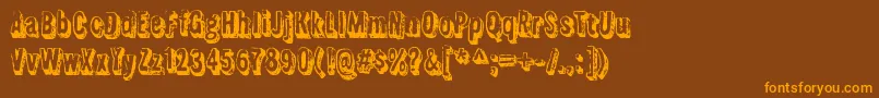 FlyswimRegular Font – Orange Fonts on Brown Background
