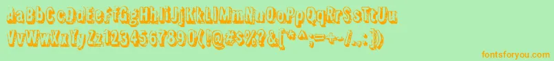 FlyswimRegular Font – Orange Fonts on Green Background