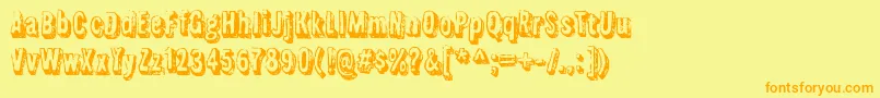 FlyswimRegular Font – Orange Fonts on Yellow Background