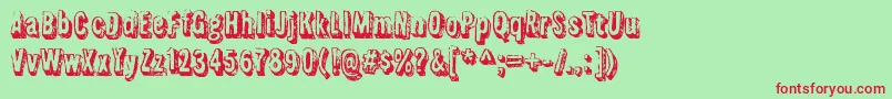 FlyswimRegular Font – Red Fonts on Green Background