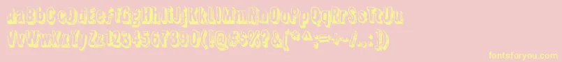 FlyswimRegular Font – Yellow Fonts on Pink Background
