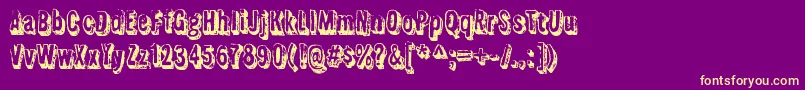 FlyswimRegular Font – Yellow Fonts on Purple Background