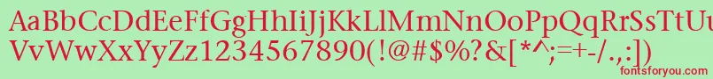 PrudentialRegular Font – Red Fonts on Green Background