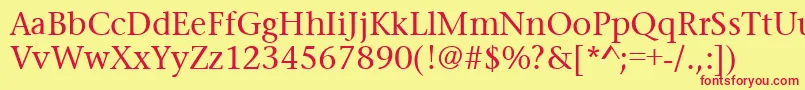 PrudentialRegular Font – Red Fonts on Yellow Background