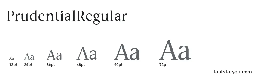 Размеры шрифта PrudentialRegular