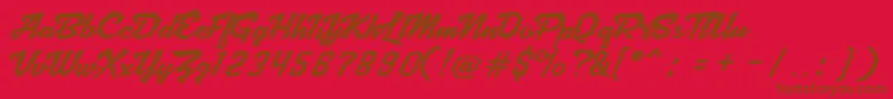 Police ScriptoniteDemo – polices brunes sur fond rouge
