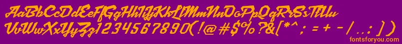 ScriptoniteDemo Font – Orange Fonts on Purple Background