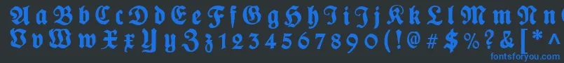 PlakatFrakturgesperrtunz1l Font – Blue Fonts on Black Background