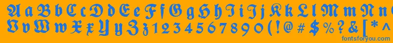 PlakatFrakturgesperrtunz1l Font – Blue Fonts on Orange Background