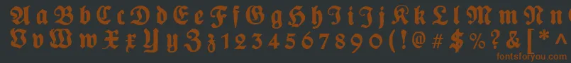PlakatFrakturgesperrtunz1l Font – Brown Fonts on Black Background