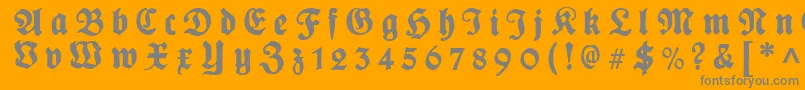 PlakatFrakturgesperrtunz1l Font – Gray Fonts on Orange Background