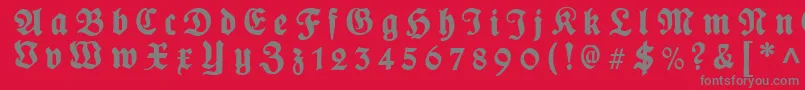 PlakatFrakturgesperrtunz1l Font – Gray Fonts on Red Background