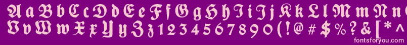 PlakatFrakturgesperrtunz1l Font – Pink Fonts on Purple Background