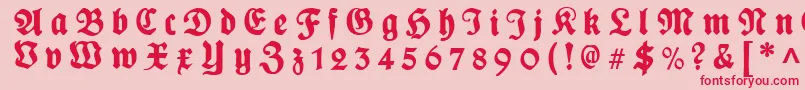 フォントPlakatFrakturgesperrtunz1l – ピンクの背景に赤い文字