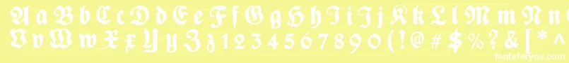 PlakatFrakturgesperrtunz1l Font – White Fonts on Yellow Background
