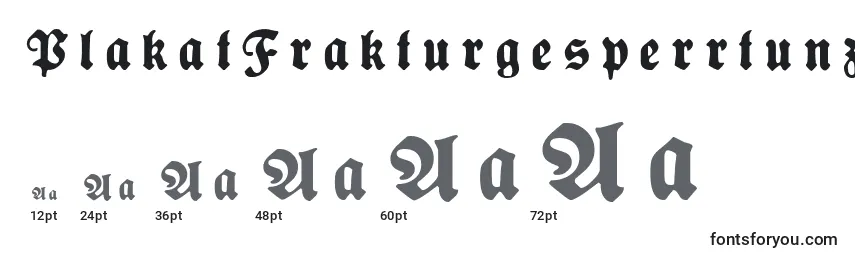Размеры шрифта PlakatFrakturgesperrtunz1l