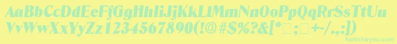 KazanDisplaySsiItalic Font – Green Fonts on Yellow Background