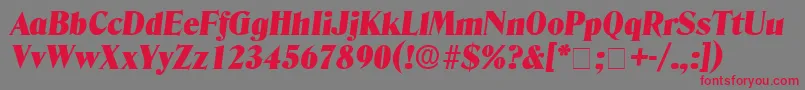 Czcionka KazanDisplaySsiItalic – czerwone czcionki na szarym tle