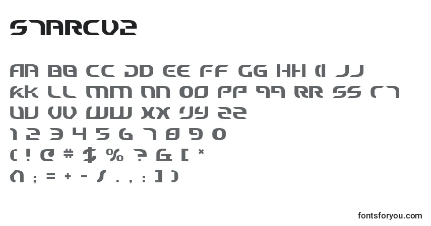 Starcv2-fontti – aakkoset, numerot, erikoismerkit