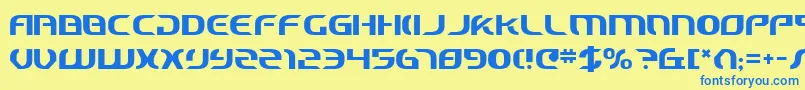 フォントStarcv2 – 青い文字が黄色の背景にあります。