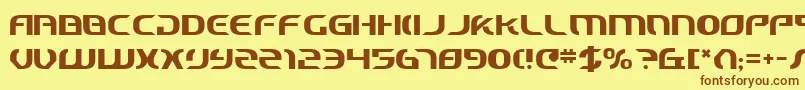 フォントStarcv2 – 茶色の文字が黄色の背景にあります。