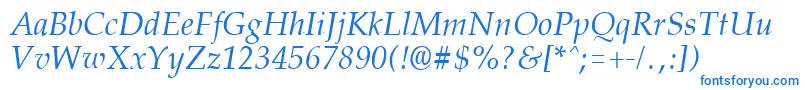 Czcionka PalisadeItalic – niebieskie czcionki