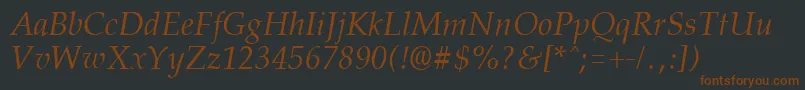Czcionka PalisadeItalic – brązowe czcionki na czarnym tle