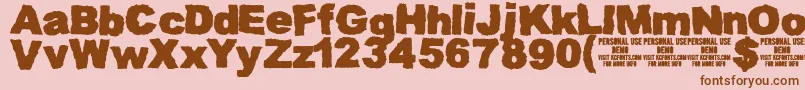 MuddytractordemoKcfonts Font – Brown Fonts on Pink Background