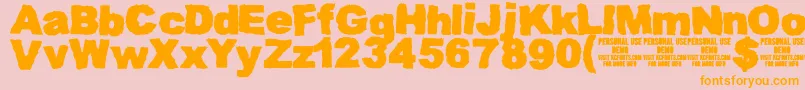MuddytractordemoKcfonts Font – Orange Fonts on Pink Background