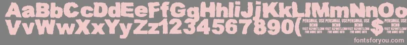 MuddytractordemoKcfonts-fontti – vaaleanpunaiset fontit harmaalla taustalla