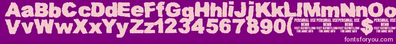 MuddytractordemoKcfonts Font – Pink Fonts on Purple Background